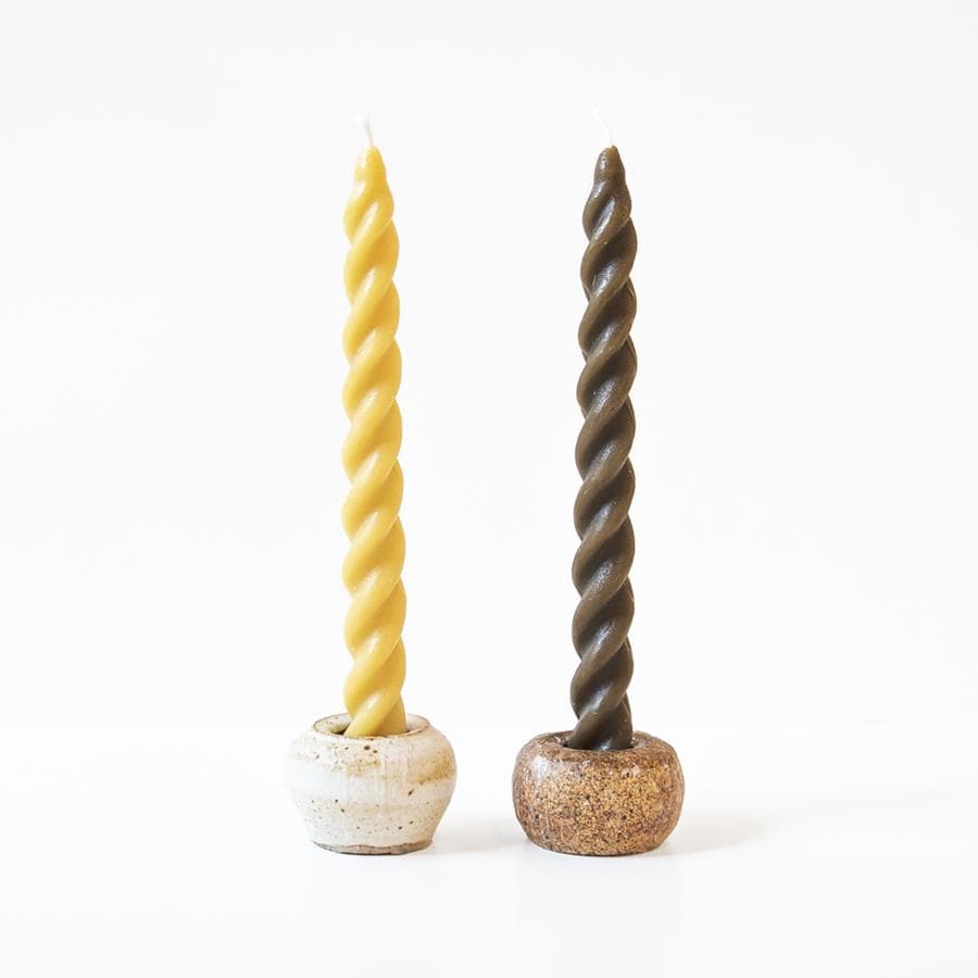 Spiral Taper Beeswax Candles – Happy Organics