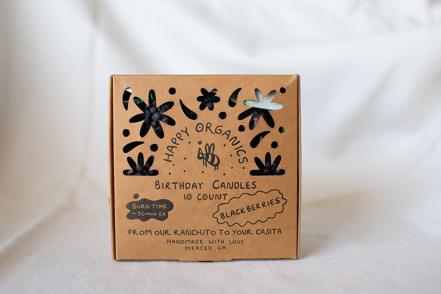 Beeswax Blackberry Birthday Candles - Happy Organics