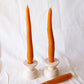 BEESWAX CARROT TAPER CANDLES PAIR (2) 9 INCH TALL - Happy Organics