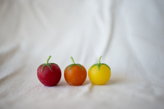 Beeswax Cherry Tomato Birthday Candles (8) - Happy Organics