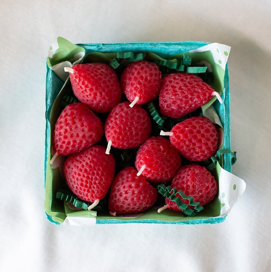 Beeswax Strawberry Birthday Candles - Happy Organics