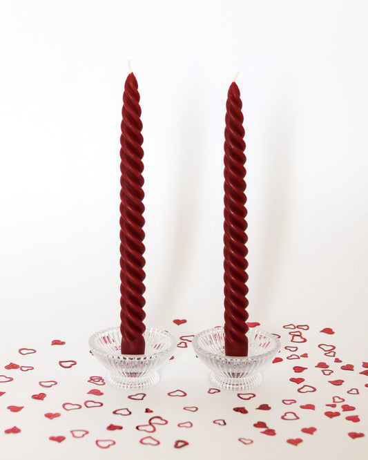 Dark Cherry Dinner Tapers - Set of 2 - Happy Organics