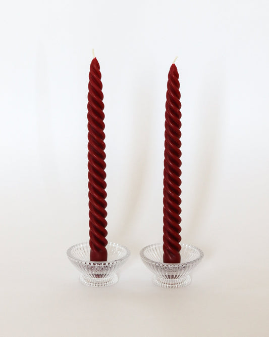 Dark Cherry Dinner Tapers - Set of 2 - Happy Organics