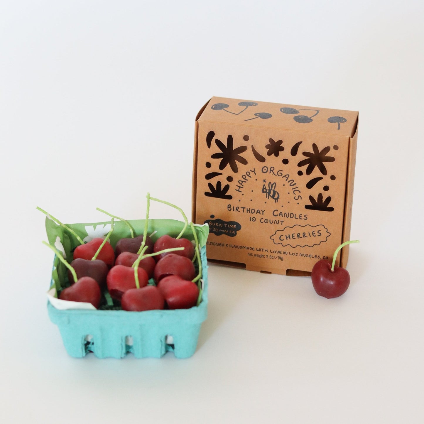 Dark Red Cherry Beeswax Candles - Happy Organics