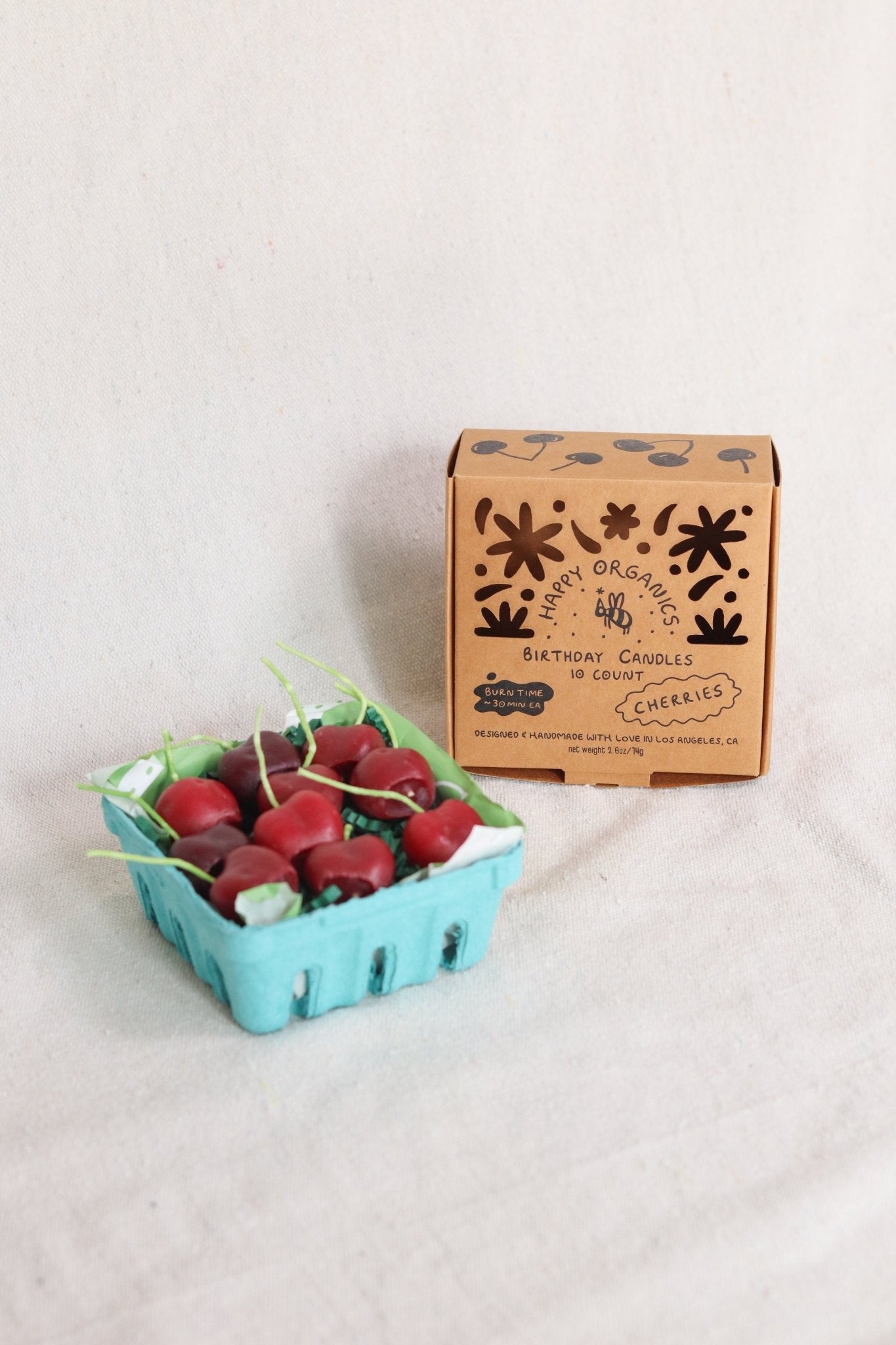 Dark Red Cherry Beeswax Candles - Happy Organics