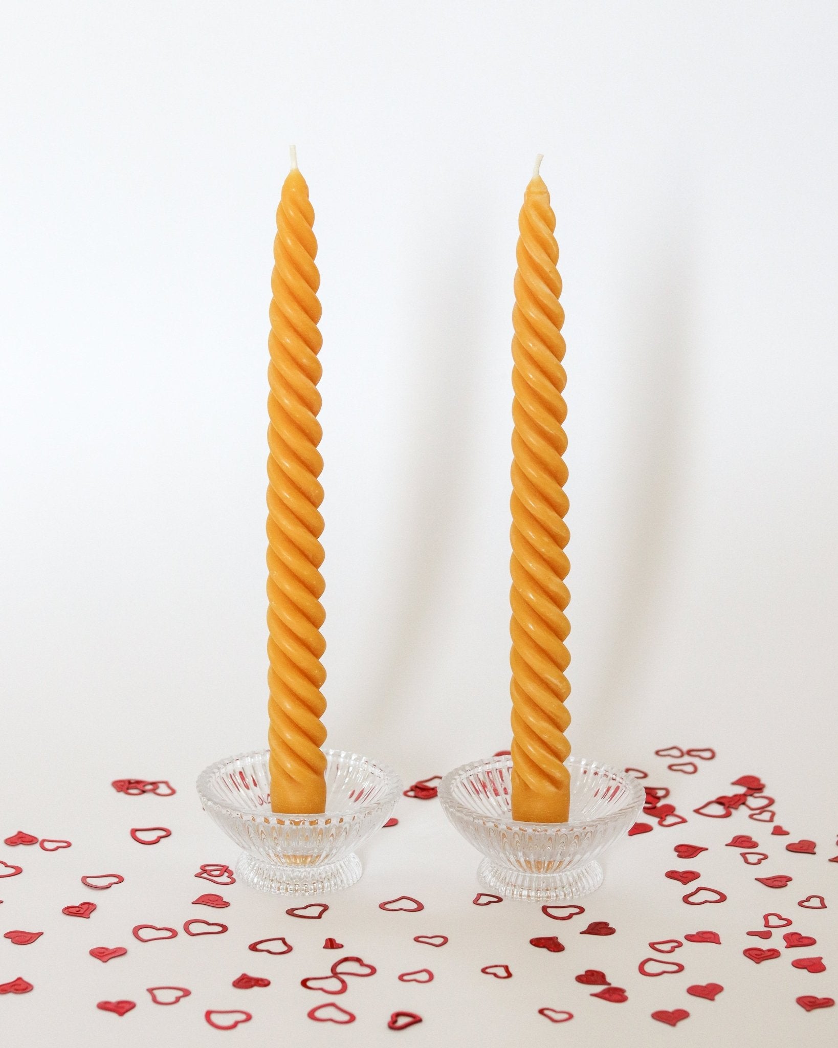 Natural Yellow Cherry Dinner Tapers - Set of 2 - Happy Organics