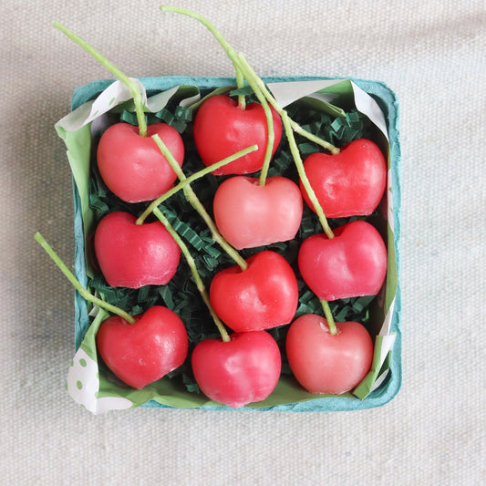 Pink Cherry Birthday Beeswax Candles - Happy Organics