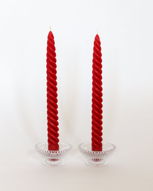 Raspberry Dinner Tapers - Set of 2 - Happy Organics