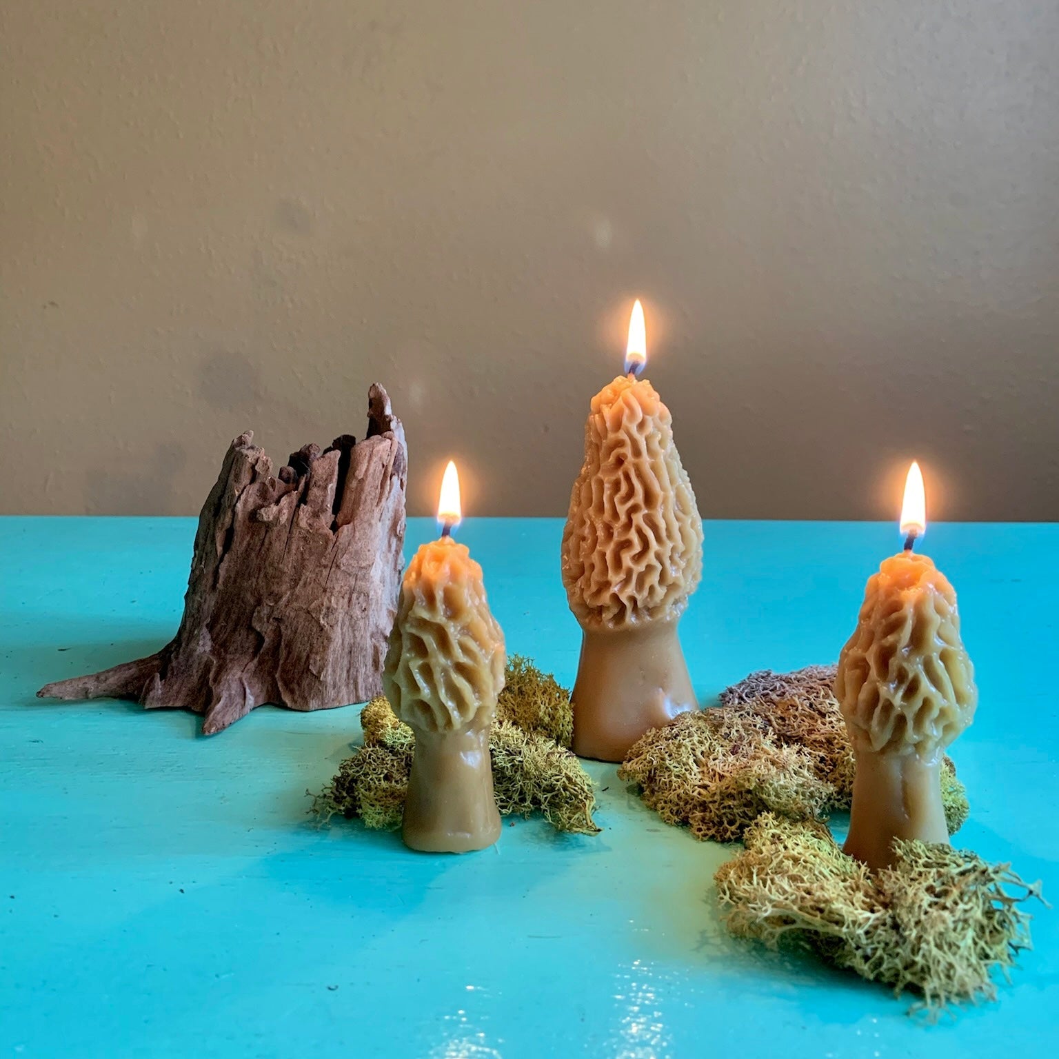 Mushroom Family Flower Candles